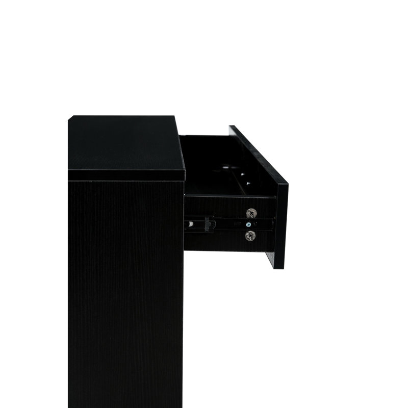 Range-chaussures noir avec unité de rangement, hauteur de 43,38 po, largeur de 9,47 po, profondeur de rangement de 32,14 po,