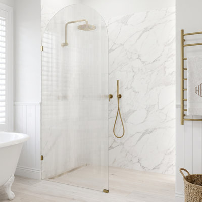 Arden 34" W x 78" H Frameless Fixed Shower Screen with 3/8" Glass