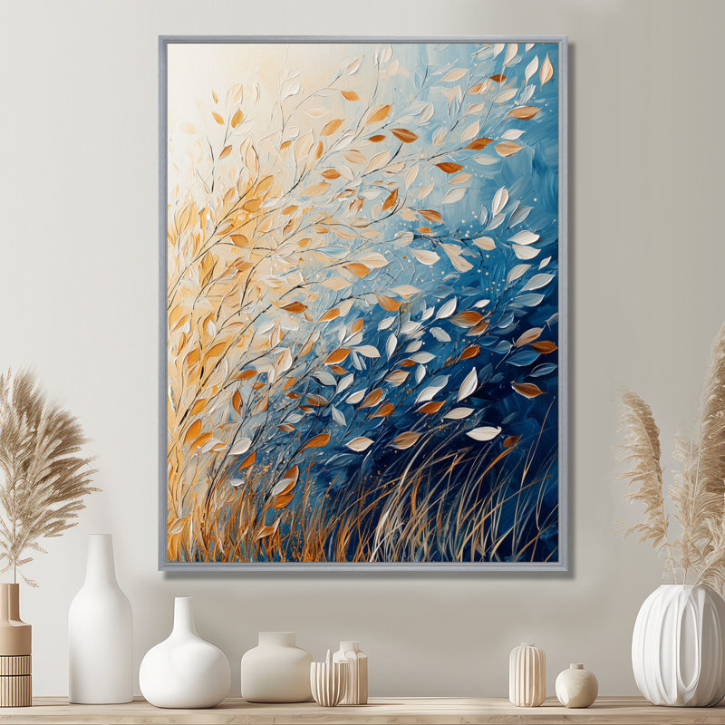 «Meadow Windy Prairie Leaves II», reproduction encadrée Meadow, H 32 po x l 24 po, Reproduction avec cadre flottant