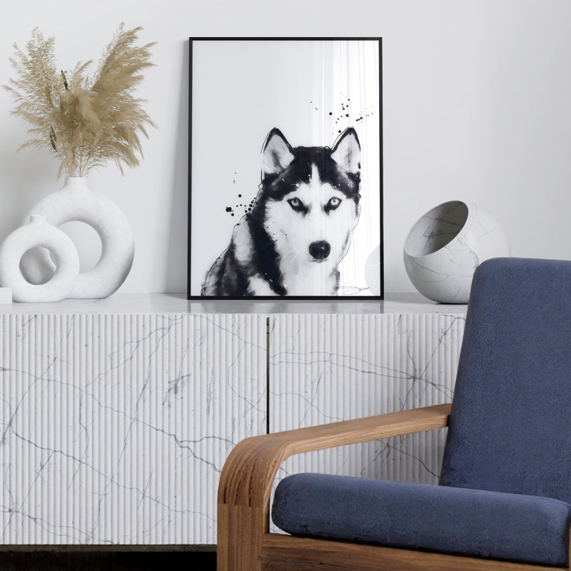 Husky sibérien - Cadre photo, impression sur verre
