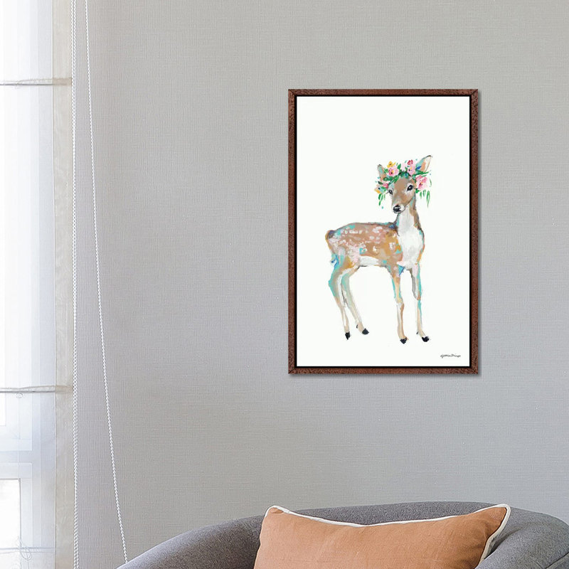 Doe by Jessica Mingo - Print on Canvas, 66.04cm H x 45.72cm W x 3.81cm D, Classic Brown Wood Floater Framed