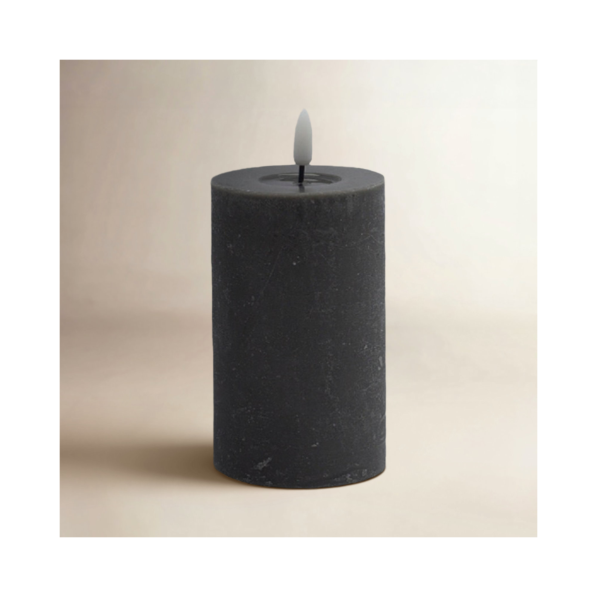 Small Flameless Pillar Candle, Black
