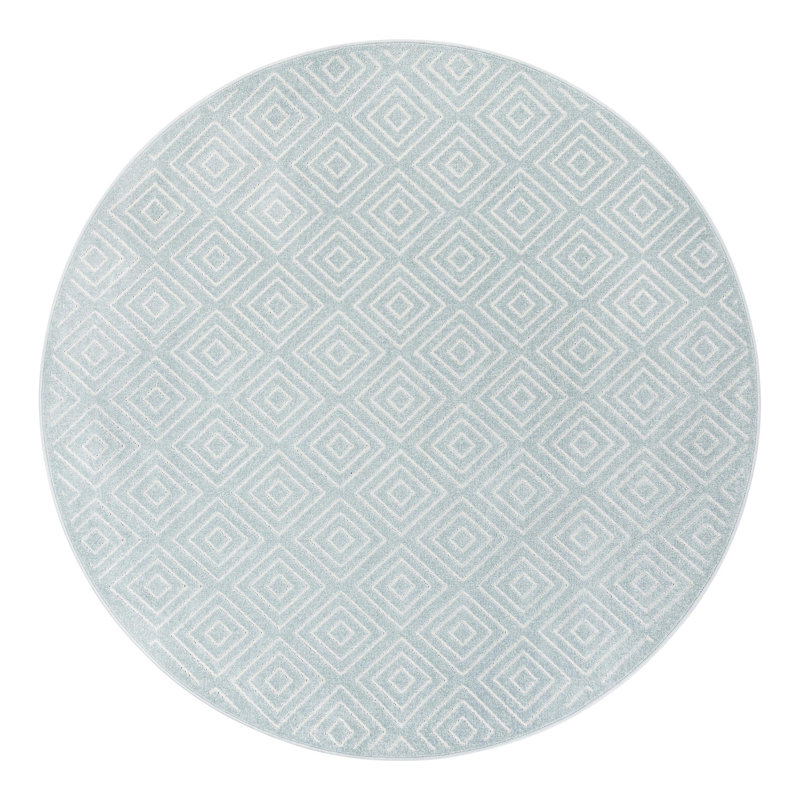 Tapis intérieur / extérieur Sabrina Soto Logan - bleu clair, Rond 7 pi 10 po