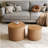 Nesting Coffee Table Set of 2, Modern Round Coffee Table, Wooden Circle Accent Tables for Small Spaces Living Room Bedroom Balcony Office Drum Side Table, Natural Wood with Real Tree Ring-1990382562