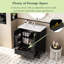 Ensemble de meuble-lavabo simple 30 po avec lavabo en céramique, meuble-lavabo avec 2 tablettes de rangement sur les portes, tablette réglable pour la salle de bain, vert foncé-1740067769