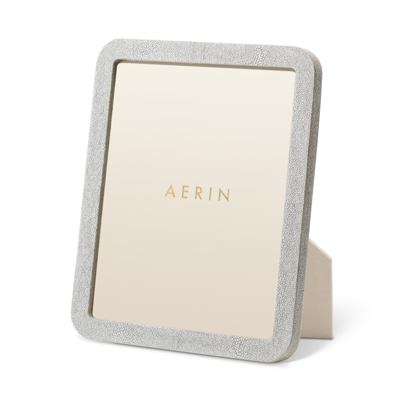 Shagreen Leather Picture Frame, 8" x 10", Dove