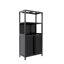 Armoire de salle de bain séparée en bambou noir avec 2 portes, organisateur de plancher pour le salon, la cuisine et l'entrée-876418549
