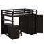 Lit mezzanine avec tiroirs, bureau et garde-robe-828654917