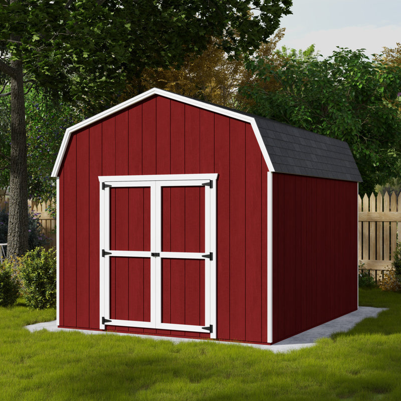 Value Gambrel Outdoor Wood Storage Barn with 6 ft. Sidewalls, Yes, 10' x 12'