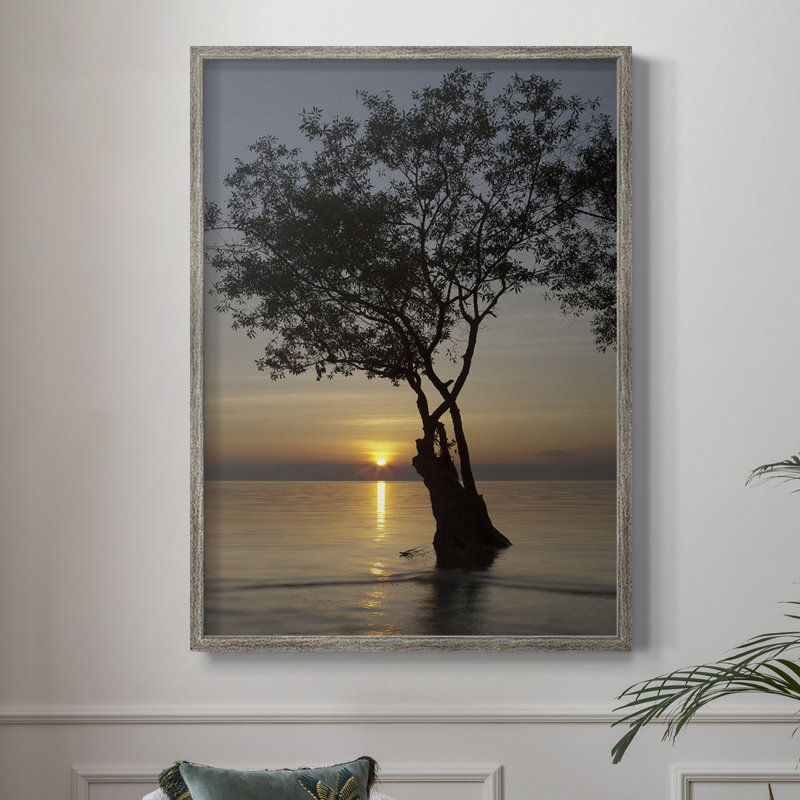 Sunset Silhouette Framed Print - Solid Wood, 11" H x 9" W