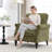 Upholstered Armchair Featuring Solid Wood Legs and Nailhead Accents-1041410999
