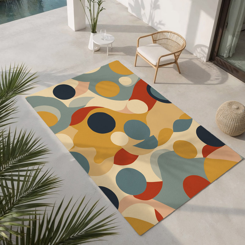 Groovy Jive Indoor And Outdoor Area Rug, Rectangle 1'6" x 2'6"