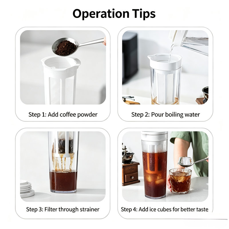 Asvel 38oz Cold Brew Coffee Pitcher | No Grit, No Leaks, Brown
