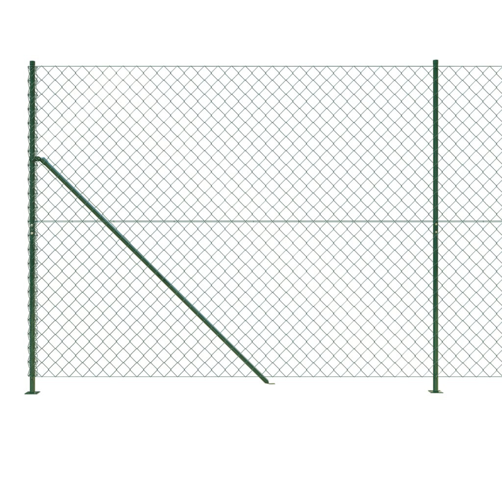 Vidaxl Chain Link Fence With Flange Green 2.2X25 M