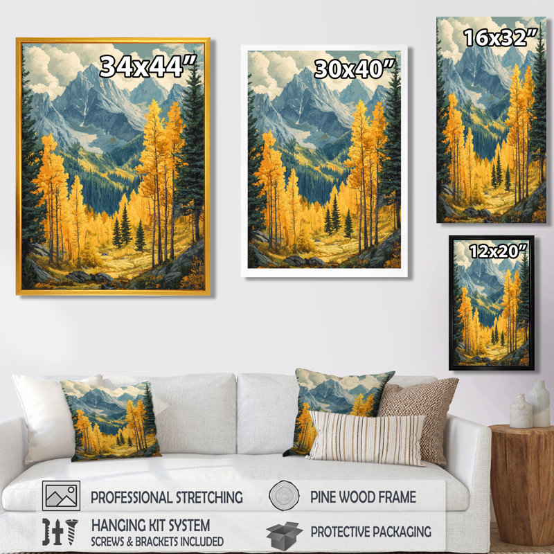 Art mural sur toile Geneveve - Paysages, H 32 po x l 16 po, Toile tendue, Ne s’applique pas