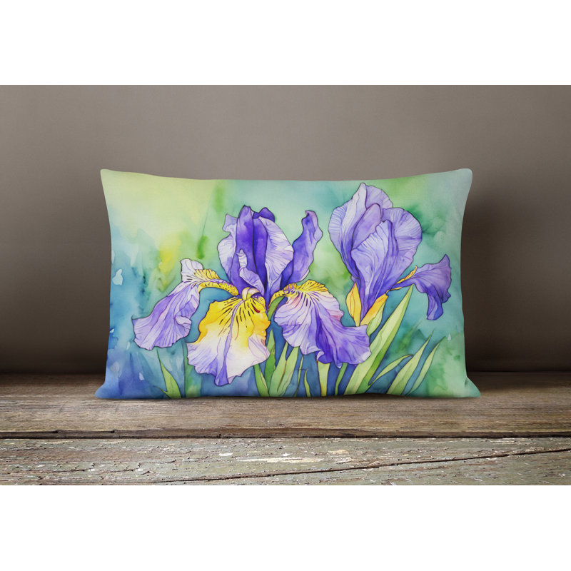 Tennessee Iris in Watercolor Fabric Decorative Pillow