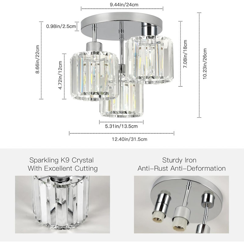 Semi Flush Mount, Chrome