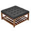Grande table basse carrée avec repose-pieds capitonné en lin 400 lb