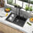 Quartz Composite Drop-In Kitchen Sink 33x22 Inch – Extra Deep, Heat Resistant, Modern Design-115613312