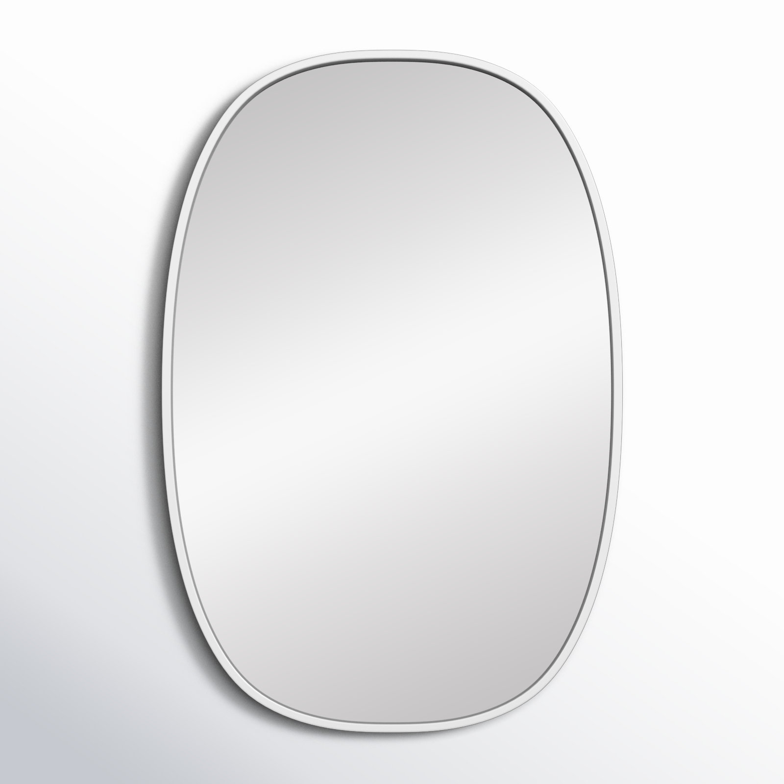 Sabine Metal Curved Oval Wall Mirror, 30" x 20", Silver