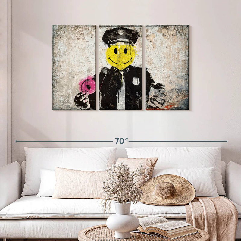 Khyia Smiley Cop Breakfast, 28" H x 45" W