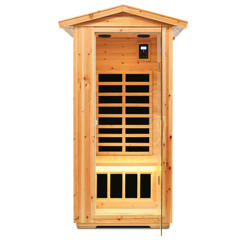 Sauna d'extérieur infrarouge lointain à une personne, Brun