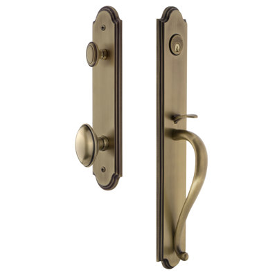 Handleset with Single Cylinder Deadbolt and Eden Prairie Door Knob and Rosette