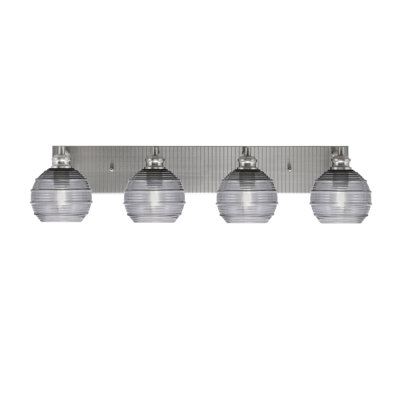 Edge 4 Light Bath Bar Shown With 6" Ribbed Glass
