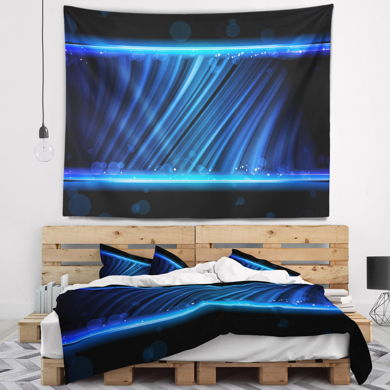 Disco blue waves tapisserie, H 32 po x l 39 po
