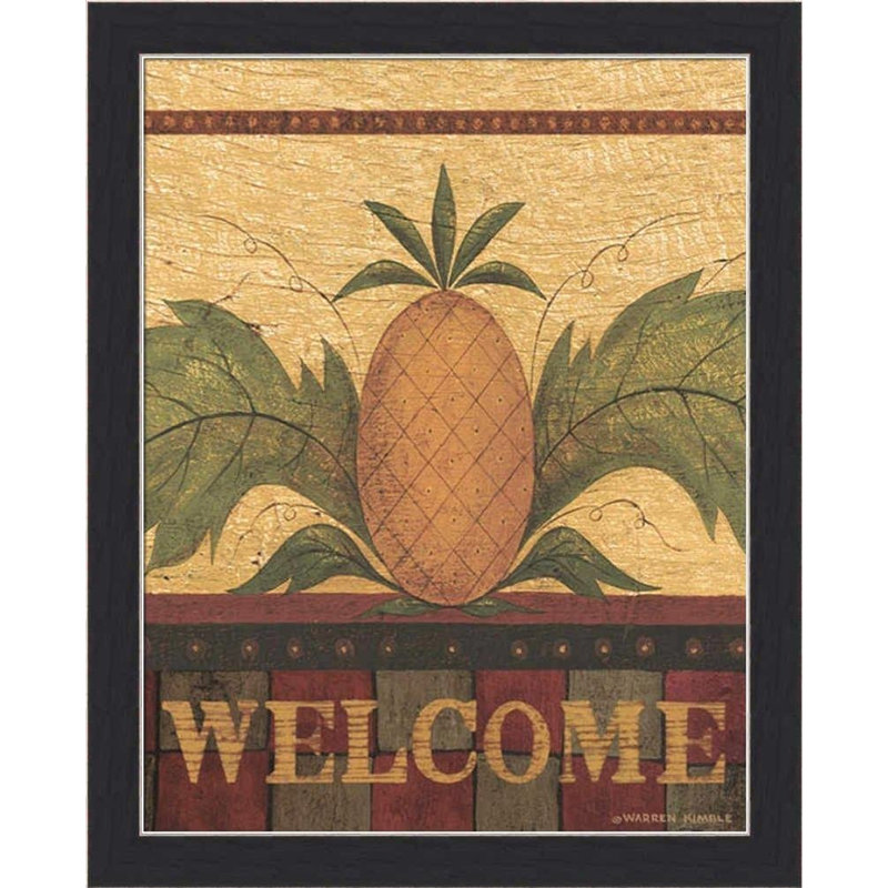 « welcome ananas », reproduction d’impression encadrée