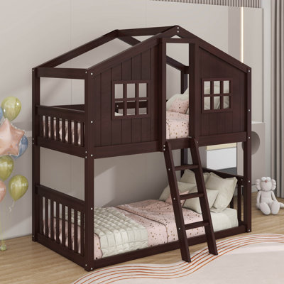 Posell Kids Twin Over Twin Bunk Bed
