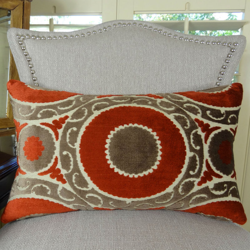 Pomegranate Reversible Throw Pillow, 12" H x 20" W