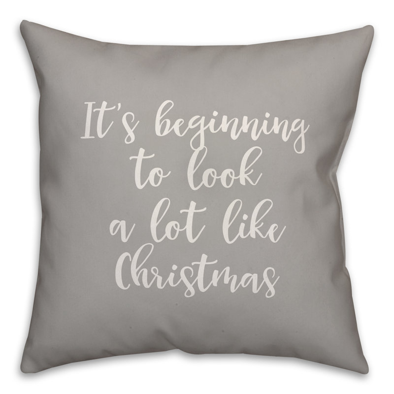  Coussin It's It's Commencer to Look a Lot Like Christmas, Gris, Housse de coussin