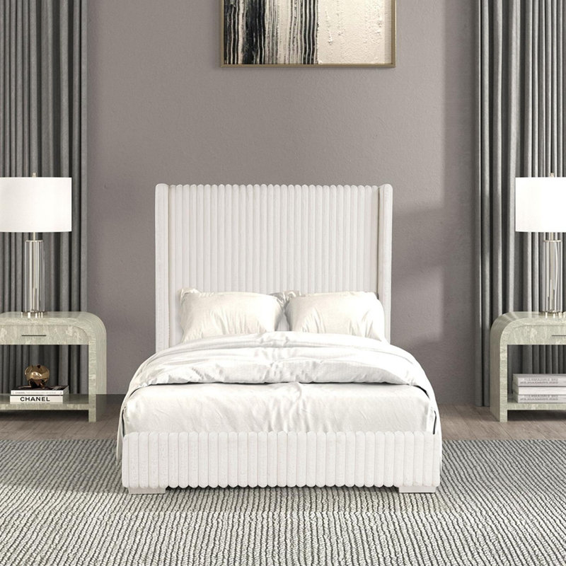Lit contemporain 1pc, Double, Blanc