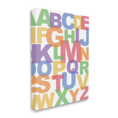 Rainbow Alphabet Typography Canvas Wall Art Design By Martina Pavlova