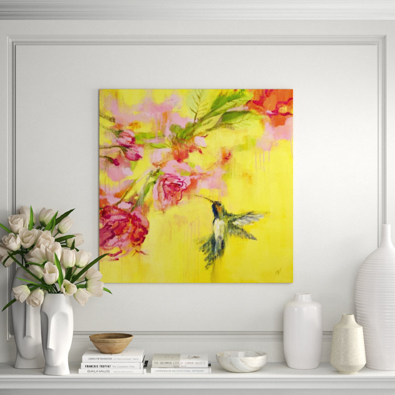 Hummingbird I Painting by Paul Ngo, 36" H x 36" W x 1.5" D, Outdoor
