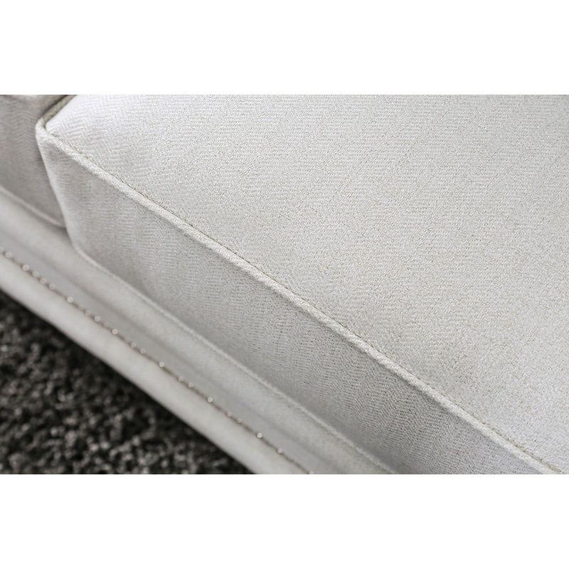 Canapé contemporain blanc cassé / bleu 90,4 po