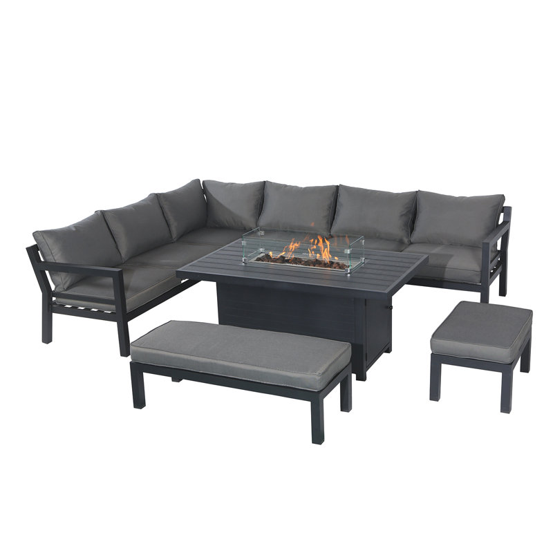 Coby-Lee 8 - Person Wicker Patio Dining Set with Rectangular Table , Cushions Included