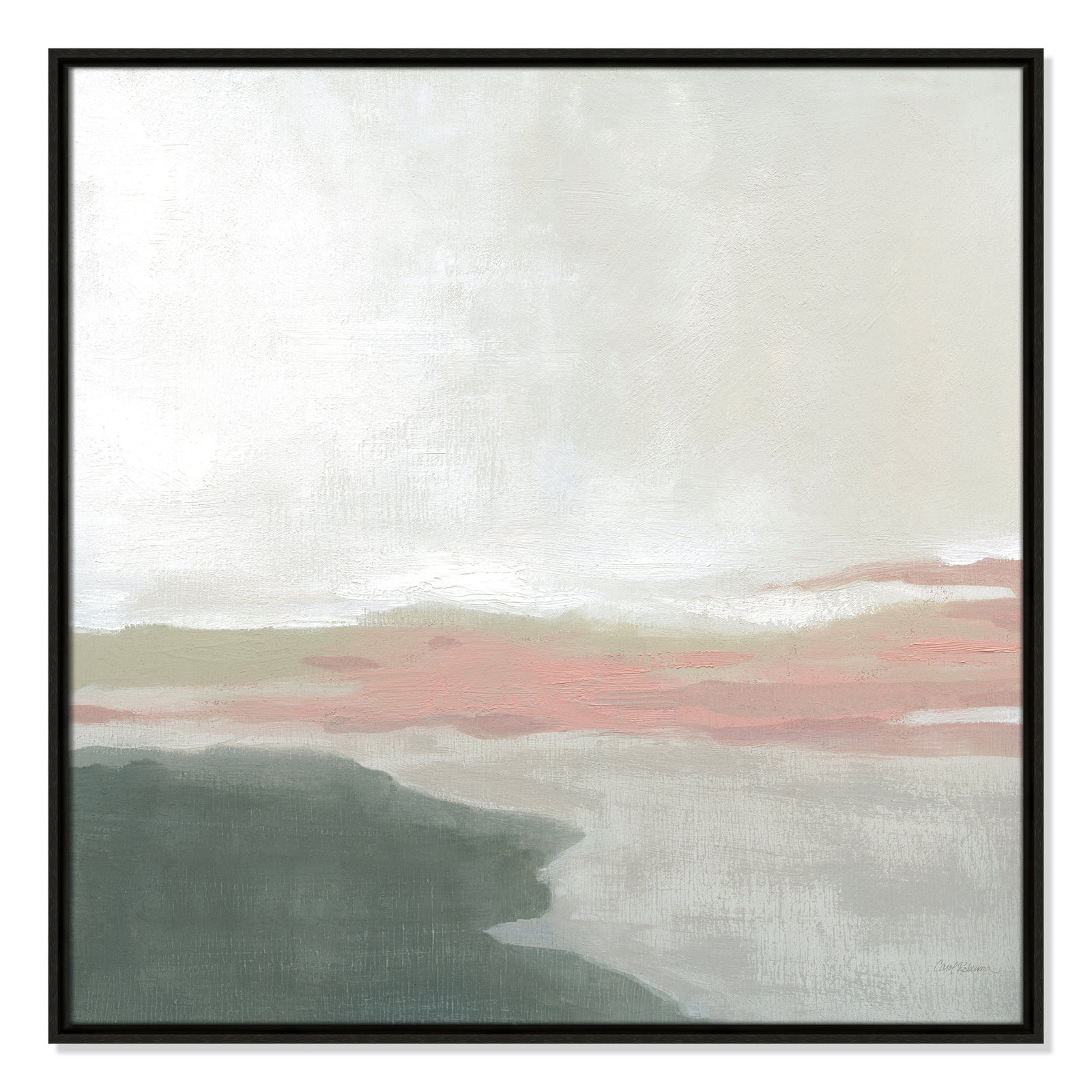 Carley "Still Lake" Painting by Carol Robinson, 31.5" H x 31.5" W x 2" D, Espresso