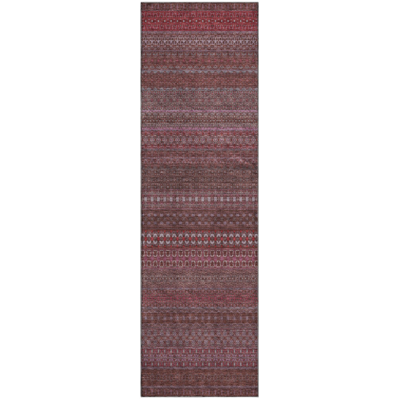 Premium Machine Washable Cerrito AMF527 Merlot, Runner 2'3" x 7'6"