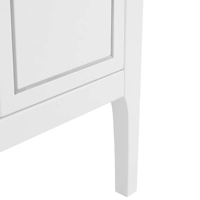 Province 24" Freestanding Standard Single Bathroom Vanity with Top, White/Silver, Brushed Nickel