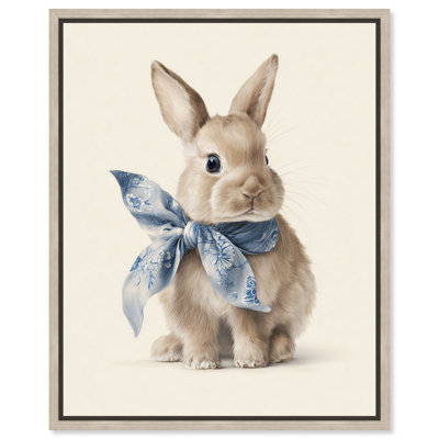 Toile Rabbit II, reproduction sur toile encadrée par Art Remedy, cadre en chêne naturel, 30 x 36