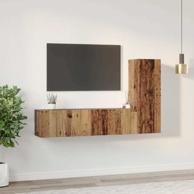 TV Cabinet Set 3 Pcs Engineered Wood
