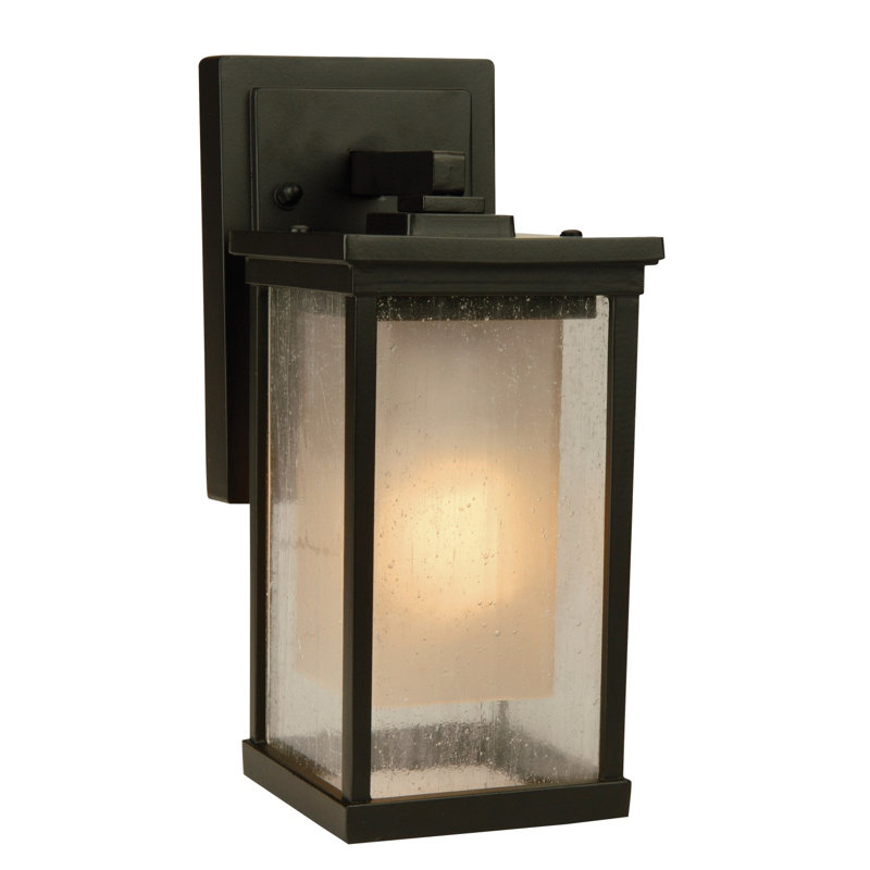 Lanterne murale d'extérieur en verre huilé Riviera Riviera, H 17,25 po x l 8 po x p 10,1 po, Incandescent