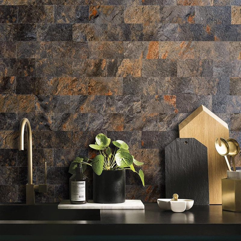 Carreaux de mur dosseret en PVC rouille ardoise