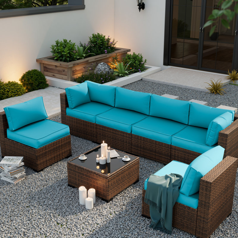 14-Piece Outdoor Sectional Cushions Set, Replacement Patio Cushions with Water-Resistant & Fade-Resistant Fabric, Non-Slip Seat Cushions with Zippered Covers for Patio Furniture