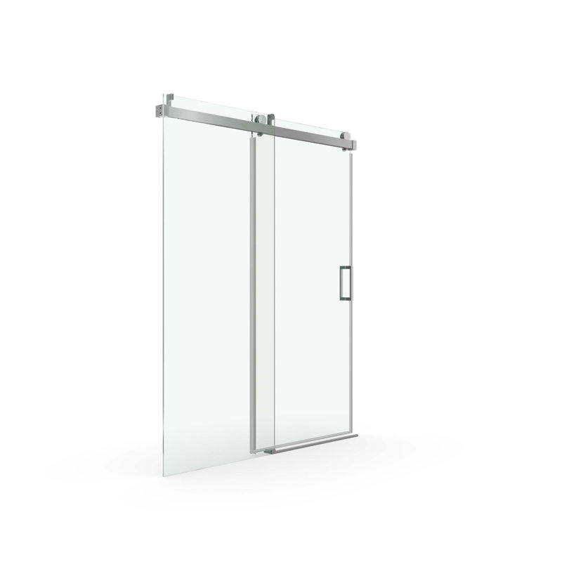 56" - 60" (W) X 76" (H) Frameless Soft-Closing Shower Door, 1/4" (6Mm) Tempered Glass Single Sliding With Explosion-Proof Film