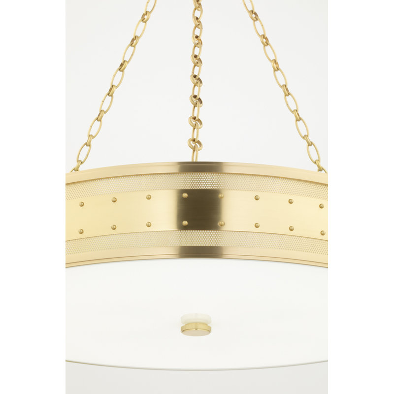 Gaines - 6 Light Pendant - Historic Nickel Finish, Aged Brass