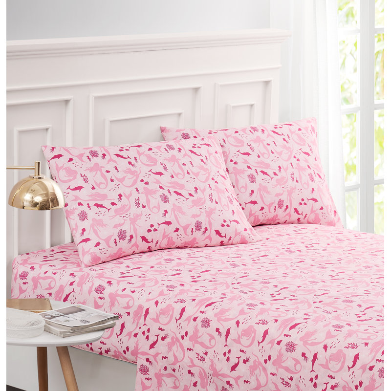 Ensemble de draps en microfibre Pretty Mermaid, Jumeau