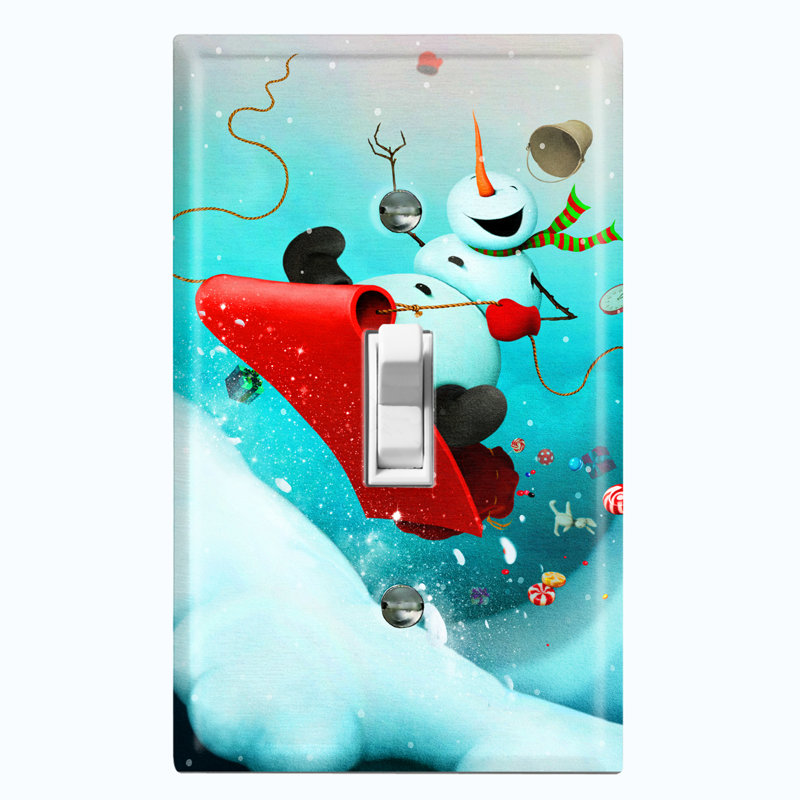 Plaque murale interrupteur à bascule Snow Man Slay Ride 1-Gang